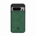 thumbnail image 1 of Dteck Luxury Retro Slim Back Phone Case for Google Pixel 8A,Military Grade Shockproof Portective PU Leather Soft TPU Bumper Cover for Magnetic Car Mount Holder,Darkgreen, 1 of 5