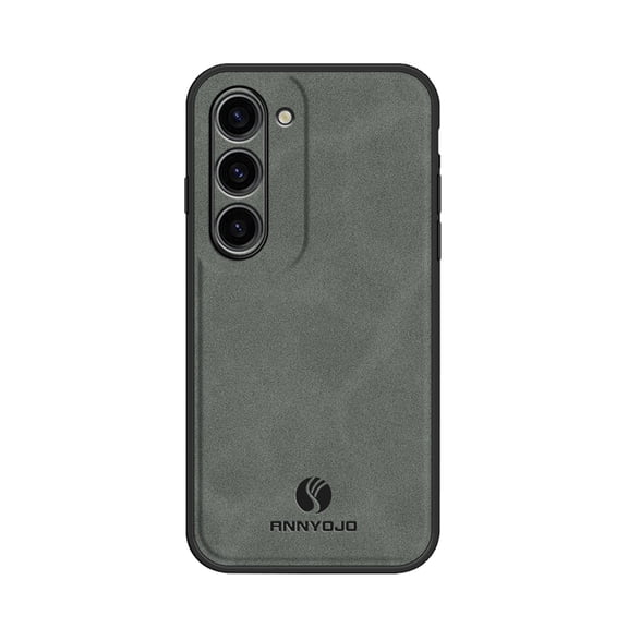 Dteck Luxury Retro Slim Back Phone Case for Samsung Galaxy A14 5G,Military Grade Shockproof Portective PU Leather Soft TPU Bumper Cover for Magnetic Car Mount Holder,Gray