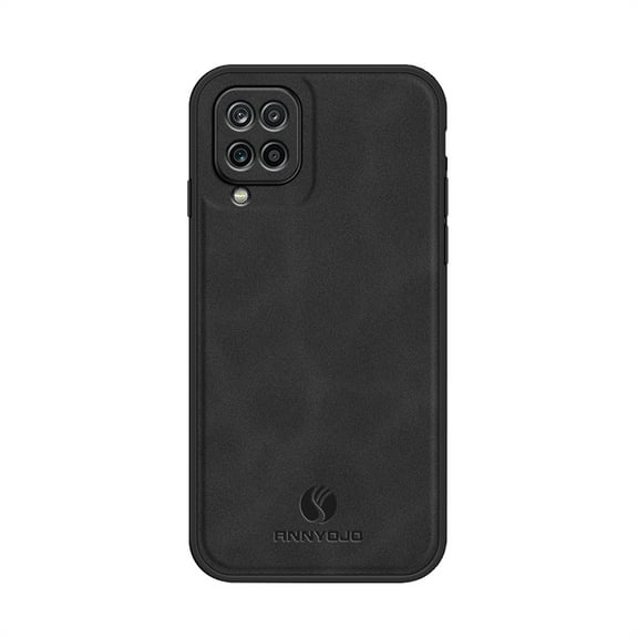 Dteck Luxury Retro Slim Back Phone Case for Samsung Galaxy A22 5G,Military Grade Shockproof Portective PU Leather Soft TPU Bumper Cover for Magnetic Car Mount Holder,Black