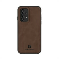 Dteck Luxury Retro Slim Back Phone Case for Samsung Galaxy A33 5G,Military Grade Shockproof Portective PU Leather Soft TPU Bumper Cover for Magnetic Car Mount Holder,Brown