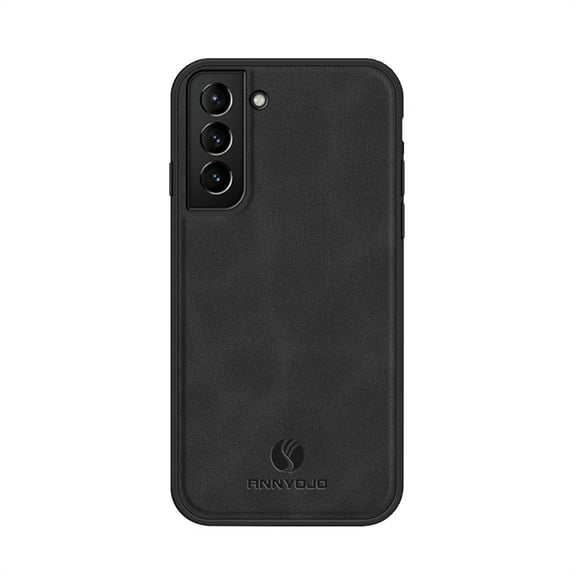 Dteck Luxury Retro Slim Back Phone Case for Samsung Galaxy S21,Military Grade Shockproof Portective PU Leather Soft TPU Bumper Cover for Magnetic Car Mount Holder,Black