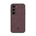 thumbnail image 1 of Dteck Luxury Retro Slim Back Phone Case for Samsung Galaxy S25, Military Grade Shockproof Portective PU Leather Soft TPU Bumper Cover for Magnetic Car Mount Holder,Winered, 1 of 9