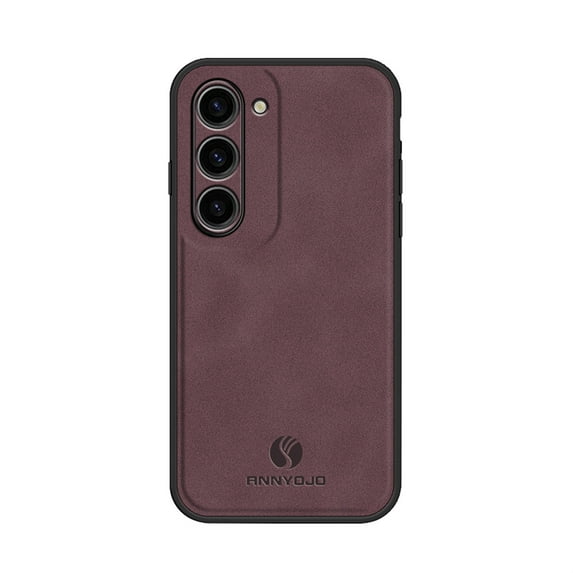Dteck Luxury Retro Slim Back Phone Case for Samsung Galaxy S25, Military Grade Shockproof Portective PU Leather Soft TPU Bumper Cover for Magnetic Car Mount Holder,Winered