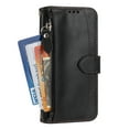thumbnail image 1 of Dteck Luxury Zipper Wallet Case for iPhone 13,Shockproof Card Slots Holder Magnetic Closure Detachable with Hand Strap Cover.For iPhone 13,Black, 1 of 5