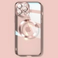 thumbnail image 1 of Dteck MagSafe Compatible Clear Case for iPhone 13 Pro Max, Slim Plating Transparent PC Cover Magnetic Rugged Case, Rosegold, 1 of 4