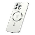 thumbnail image 1 of Dteck MagSafe Compatible Clear Magnetic Case for iPhone 14 Pro Max, Slim Plating Bumper Ultra Transparent Soft Cover with Glass Camera Lens Protector,Silver, 1 of 6