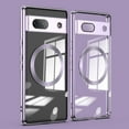 thumbnail image 1 of Dteck MagSafe Compatible Google Pixel 7A Case, Slim Plating TPU Bumper Shockproof Crystal Clear Back Cover Lightweight Flexible Protective Phone Shell for Google Pixel 7A,Light Purple, 1 of 7
