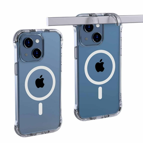 Dteck MagSafe Compatible Rugged Phone Case for iPhone 14 6.1 inch, Clear Magnetic Case with Kickstand Four-Corner Stent Shockproof Transparent Cover for Apple iPhone 14 2022