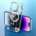 thumbnail image 1 of Dteck MagSafe Compatible iPhone 13 Case Crystal Clear Flower PC Back Magnetic Cover Soft TPU Edges Slim Shockproof Silicone Floral Pattern for Girls Woman,Pink Flower, 1 of 4