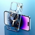 thumbnail image 1 of Dteck MagSafe Compatible iPhone 13 Case Crystal Clear Flower PC Back Magnetic Cover Soft TPU Edges Slim Shockproof Silicone Floral Pattern for Girls Woman,Purple Flower, 1 of 4