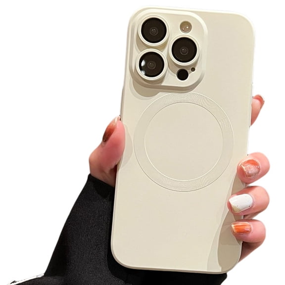 Dteck MagSafe Compatible iPhone 14 Pro Max Case, Upgraded Enhanced Camera Protection Shockproof Magnetic Cover Liquid Silicone Case for iPhone 14 Pro Max,White