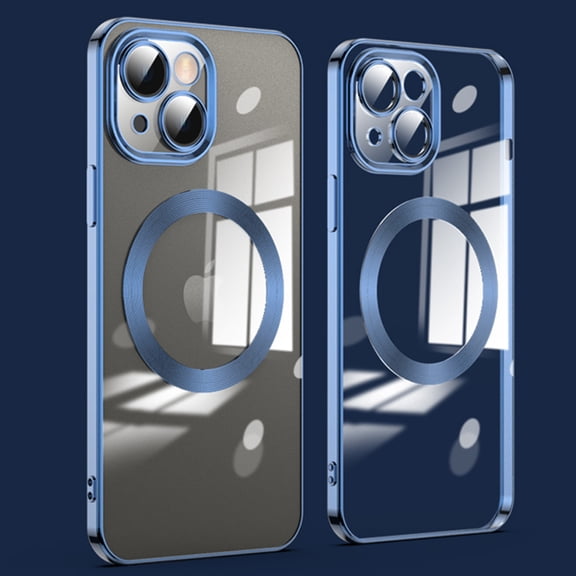 Dteck MagSafe Compatible with iPhone 15 Plus Case, Magnetic Clear Case for iPhone 15 Plus, Slim Plating Edge Soft TPU Cover Shockproof Phone Case 6.7 Inch,Navy Blue