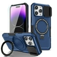 thumbnail image 1 of Dteck MagSafe Compatible iPhone 15 Pro Case with Invisible Magnetic Stand, Military Grade Drop Protection Heavy Duty Shockproof Bumper Protective Case with Slide Lens Cover,Blue, 1 of 10