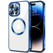 Dteck MagSafe Compatible with iPhone 15 Pro Max Case, Magnetic Clear Case for iPhone 15 Pro Max, Slim Plating Edge Soft