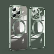 Dteck MagSafe Compatible with iPhone 15 Pro Max Case, Magnetic Clear Case for iPhone 15 Pro Max, Slim Plating Edge Soft