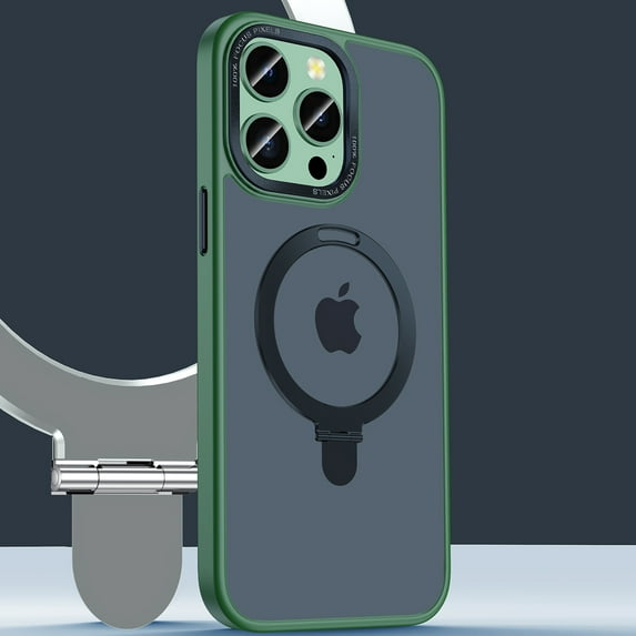 Dteck MagSafe Compatible iPhone 15 Pro Max Case with Magnetic Invisible Stand Military Drop Protection Shockproof Slim Translucent Matte Case for iPhone 15 Pro Max,Green
