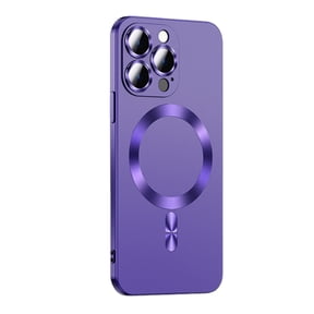 Dteck MagSafe Compatible iPhone 15 Pro Max Case, Ultra Slim Thin Liquid Silicone Matte Back Cover Shockproof Magnetic Case for iPhone 15 Pro Max,Purple