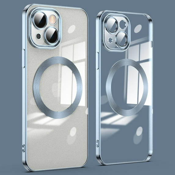 Dteck MagSafe Compatible with iPhone 15 Case, Magnetic Clear Case for iPhone 15, Slim Plating Edge Soft TPU Cover Shockproof Phone Case 6.1 Inch,Blue