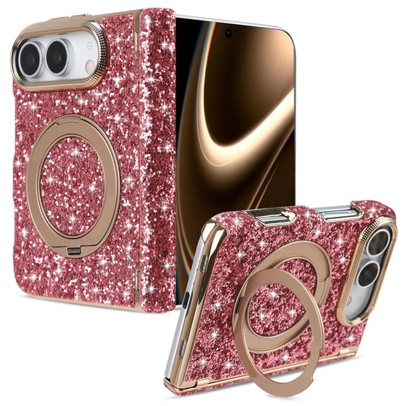 Dteck Magnetic Bling Glitter Case for Apple iPhone Duo,Shockproof Hinge ...