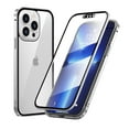 thumbnail image 1 of Dteck Magnetic Case for Apple iPhone 13 Pro 6.1 inch Magnetic Adsorption Double-Sided Tempered Glass Screen Protector Metal Bumper Full Body Rugged Case, Silver, 1 of 7