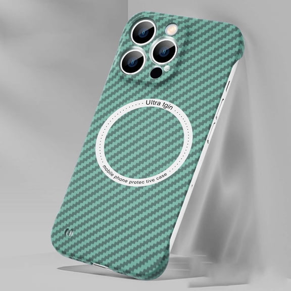 Dteck Magnetic Case Compatible with iPhone 12 Pro Carbon Fiber Texture Slim Fit Phone Cover, Compatible with MagSafe Shockproof Anti-Drop Case for iPhone 12 Pro,Green