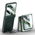 thumbnail image 1 of Dteck Magnetic Case with Front Tempered Glass Screen Protector for Motorola Razr 2025/2024,Shockproof PC Case Hinge Protection with 360° Rotating Kickstand Compatible with Mag Safe Cover,Green, 1 of 8