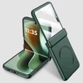 thumbnail image 1 of Dteck Magnetic Case with Front Tempered Glass Screen Protector for Motorola Razr 2025/2024,Shockproof PC Case Hinge Protection Compatible with Mag Safe Cover,Green, 1 of 9