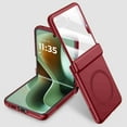 thumbnail image 1 of Dteck Magnetic Case with Front Tempered Glass Screen Protector for Motorola Razr 2025/2024,Shockproof PC Case Hinge Protection Compatible with Mag Safe Cover,Red, 1 of 9