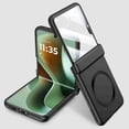 thumbnail image 1 of Dteck Magnetic Case with Front Tempered Glass Screen Protector for Motorola Razr Ultra 2025,Shockproof PC Case Hinge Protection Compatible with Mag Safe Cover,Black, 1 of 9