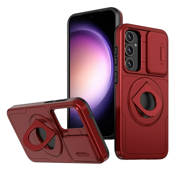 Dteck Magnetic Case for Galaxy A35 5G, Compatible with MagSafe with Ring Kickstand Military Grade Drop Protection Cover Case for Samsung Galaxy A35 5G,Red