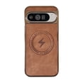 thumbnail image 1 of Dteck Magnetic Case for Google Pixel 8, Shockproof Magnetic Anti-Fingerprint PU Leather Cover Support Wireless Charging Ultra Slim Protection Cover, Brown, 1 of 7