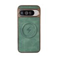 thumbnail image 1 of Dteck Magnetic Case for Google Pixel 9 Pro XL, Shockproof Magnetic Anti-Fingerprint PU Leather Cover Support Wireless Charging Ultra Slim Protection Cover, Green, 1 of 7