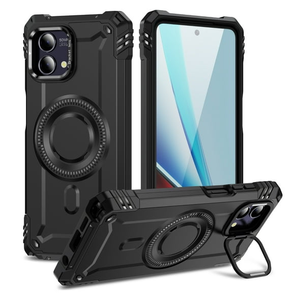 Dteck Magnetic Case for Motorola Moto G Stylus 5G 2023,Military-Grade Shockproof Silicone +PC Case Built-in Camera Stand Cover for Moto G Stylus 5G 2023,Black
