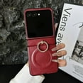 thumbnail image 1 of Dteck Magnetic Case for Motorola Razr+ 2023,Shockproof Ring Holder Stand Case Compatible with MagSafe Leather Hinge Protection Cover for Motorola Razr+ 2023,Red, 1 of 7