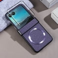 thumbnail image 1 of Dteck for Motorola Moto Razr Plus 2025/2024 Magnetic Case with Screen Protector, Compatible with MagSafe, Slim PU Leather Shockproof with Hinge Cover,Purple, 1 of 5