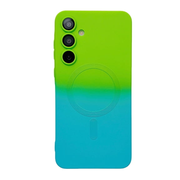 Dteck Magnetic Case for Samsung Galaxy A15,Shockproof TPU Gradient Case Compatible with Mag Safe Lens Protector Back Cover for Samsung Galaxy A15,Green