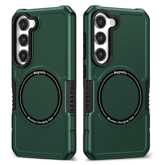 Dteck Magnetic Case for Samsung Galaxy S21+ Compatible with MagSafe, Shockproof Military Grade Protection Magnetic Rugged Case for Samsung Galaxy S21+,Green