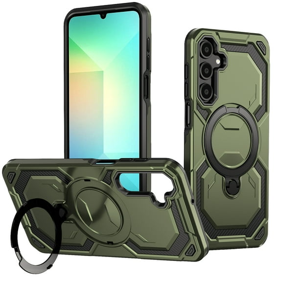 Dteck Magnetic Case for Samsung Galaxy S23,Shockproof TPU+PC Ring Holder Case Compatible with Mag Safe Military Drop Protection Kickstand Back Cover,Green