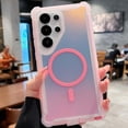 thumbnail image 1 of Dteck Magnetic Case for Samsung Galaxy S24+/S24 Plus 6.7",Compatible with Magsafe, Shock-Absorbent Bumper Cute and Unique Fluorescent Holographic Iridescent Phone Cover,Pink, 1 of 5