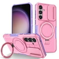 thumbnail image 1 of Dteck Magnetic Case for Samsung Galaxy S24 FE,Shockproof Silicone Case Compatible with MagSafe Slide Lens Protectio Ring Holder Kickstand Cover for Samsung Galaxy S24 FE,Pink, 1 of 10