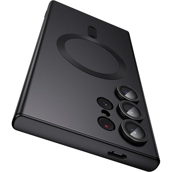 Dteck Magnetic Case for Samsung Galaxy S24 Ultra Case, Compatible with MagSafe, Lightweight Soft TPU Matte Protective Phone Cover for Samsung Galaxy S24 Ultra 5G 2024,Black