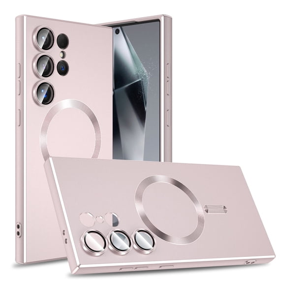 Dteck Magnetic Case for Samsung Galaxy S24 Ultra Case, Compatible with MagSafe, Lightweight Soft TPU Matte Protective Phone Cover for Samsung Galaxy S24 Ultra 5G 2024,Rosegold