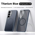 thumbnail image 1 of Dteck Magnetic Case for Samsung Galaxy S25,Military Grade Protection Case Compatible with Mag Safe Slim TPU+PC Translucent Matte Back Cover for Galaxy S25,Blue, 1 of 6