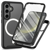 Dteck Magnetic Case for Samsung Galaxy S25 Plus,Shockproof TPU PC Full Body Protector Case Built-in Screen Protector Compatible with Mag Safe Clear Back Cover for Galaxy S25 Plus,Black