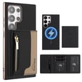 thumbnail image 1 of Dteck Magnetic Case for Samsung Galaxy S25 Ultra,  2 in 1 Wallet Case Detachable Card Holder, Compatible with MagSafe, Slim PU Leather RFID Blocking Credit Slots Zipper Pocket,Black, 1 of 7