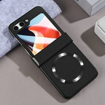 Dteck Magnetic Case for Samsung Galaxy Z Flip 6,Samsung Galaxy Z Flip7 FE Built-in Front Screen Protector Shockproof Hinge Protection PC Case Compatible with Mag Safe Cover,Black