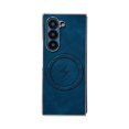 thumbnail image 1 of Dteck Magnetic Case for Samsung Galaxy Z Fold 4, Shockproof Magnetic Anti-Fingerprint PU Leather Cover Support Wireless Charging Ultra Slim Protection Cover, Blue, 1 of 9