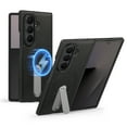 thumbnail image 1 of Dteck Magnetic Case for Samsung Galaxy Z Fold 5 with Rotating Metal Stand, Compatible with MagSafe, Slim PU Leather Shockprood Phone Cover for Galaxy Z Fold 5,Black, 1 of 7