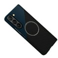 thumbnail image 1 of Dteck Magnetic Case for Samsung Galaxy Z Fold 7, Compatible with MagSafe Accessory Carbon Fiber Texture Slim Lightweight PC Back Anti Scratch Drop Protection Rugged Shockproof Cover, Black&Blue, 1 of 6