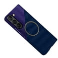thumbnail image 1 of Dteck Magnetic Case for Samsung Galaxy Z Fold 7, Compatible with MagSafe Accessory Carbon Fiber Texture Slim Lightweight PC Back Anti Scratch Drop Protection Rugged Shockproof Cover, Blue&Purple, 1 of 6